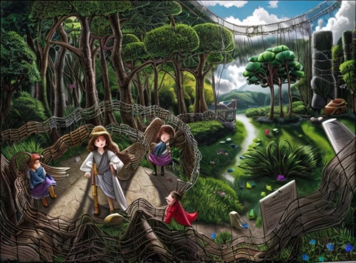 fairy world,children's fairy tale,fairy forest,enchanted forest,fairy village,happy children playing in the forest,fairy tale,rapunzel,alice in wonderland,fantasy picture,a fairy tale,fairytale forest,fantasy world,garden of eden,fairytale characters,wonderland,3d fantasy,fairies,fairytales,monkey island