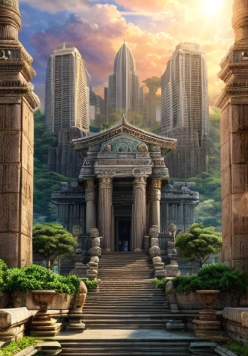 artemis temple,ancient city,victory gate,egyptian temple,temple fade,the ancient world,the ruins of the,mausoleum ruins,atlantis,temples,temple,ancient buildings,poseidons temple,mortuary temple,meteora,ancient,celsus library,karnak,city gate,torii,Realistic,Movie,Lost City