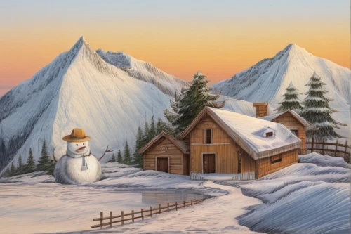 snow scene,winter village,christmas landscape,christmas snowy background,winter background,snow landscape,winter landscape,mountain scene,christmas snowman,snowy landscape,snow mountain,christmas scene,snow house,snowhotel,winter house,salt meadow landscape,snowman,christmas town,snow bales,alpine village