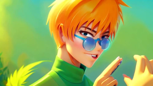 anime 3d,shaggy,3d rendered,tracer,animated cartoon,animator,hand digital painting,pines,green skin,wheatgrass,pine,green background,animated,3d render,male character,edit icon,green wallpaper,snips,green,animation,Common,Common,Cartoon