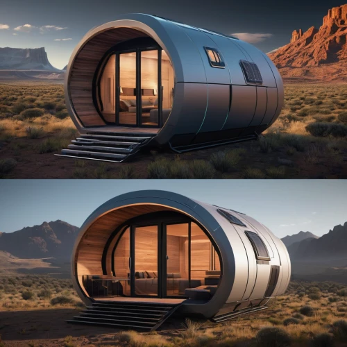 futuristic architecture,cubic house,teardrop camper,dunes house,mobile home,sky space concept,inverted cottage,cube stilt houses,cube house,floating huts,holiday home,futuristic landscape,3d rendering,house trailer,eco hotel,travel trailer,modern architecture,accommodation,mojave,luxury real estate,Photography,General,Sci-Fi
