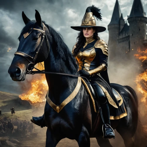 joan of arc,fantasy picture,equestrian,black horse,bronze horseman,horseback,equestrianism,digital compositing,horseman,wicked witch of the west,fantasy art,photoshop manipulation,puy du fou,equestrian sport,massively multiplayer online role-playing game,sterntaler,weehl horse,horse riders,hohenzollern,woman fire fighter,Photography,General,Fantasy