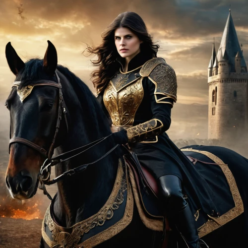 joan of arc,camelot,equestrian,catarina,horseback,equestrianism,black horse,princess sofia,celtic queen,heroic fantasy,elenor power,fantasy picture,mary-gold,cuirass,puy du fou,fantasy art,digital compositing,thracian,sterntaler,fantasy woman,Photography,General,Fantasy