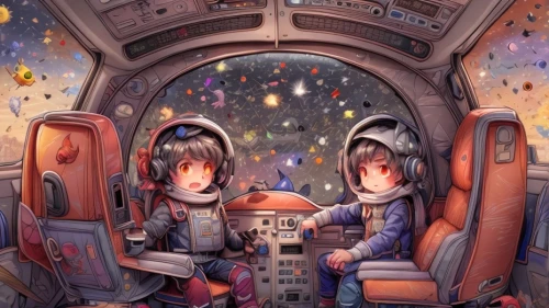 ufo interior,astronauts,passengers,space tourism,soyuz,space travel,space voyage,space capsule,travelers,capsule,astronaut,space art,shuttle,train seats,train ride,space,out space,dream world,cockpit,astronomers