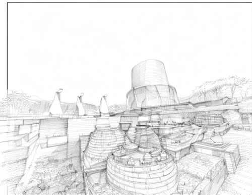 city walls,maya civilization,line drawing,peter-pavel's fortress,terraced,city wall,acropolis,ancient city,camera illustration,maya city,roof domes,pencils,roof landscape,brick-kiln,charcoal kiln,civil engineering,sheet drawing,mono-line line art,palace of knossos,townscape