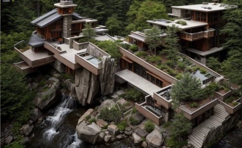 tree house hotel,cube stilt houses,eco hotel,asian architecture,japanese architecture,tree house,tigers nest,chinese architecture,hanging houses,house in mountains,treehouse,stilt houses,house in the mountains,luxury property,cubic house,eco-construction,luxury hotel,stilt house,futuristic architecture,modern architecture,Architecture,General,Masterpiece,Organic Architecture