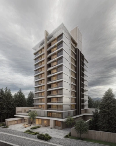 residential tower,appartment building,new housing development,sky apartment,apartment building,residential building,olympia tower,apartment block,high-rise building,condo,bulding,condominium,wooden facade,kirrarchitecture,multi-storey,3d rendering,modern architecture,brutalist architecture,multistoreyed,apartment complex