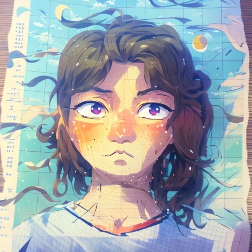 worried girl,drowning,water colors,under the water,post-it note,watery heart,wet girl,in water,submerged,water nymph,sunken,watercolor paper,colorful doodle,post-it,color pencil,underwater,moana,color pencils,swim,swimmer,Common,Common,Japanese Manga