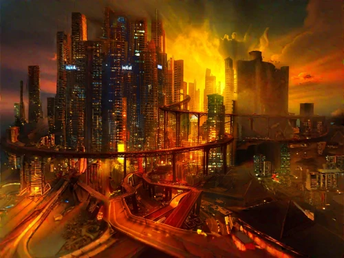 city in flames,destroyed city,industrial landscape,post-apocalyptic landscape,metropolis,city scape,cityscape,futuristic landscape,dystopian,fantasy city,city cities,black city,apocalyptic,urbanization,kowloon city,petrochemicals,urban landscape,dystopia,petrochemical,city skyline