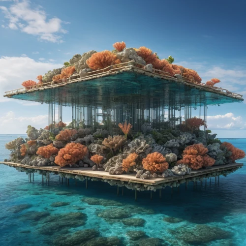 floating islands,floating island,floating restaurant,island suspended,floating huts,artificial island,mushroom island,stilt house,coral reef,house of the sea,coral reefs,artificial islands,flying island,islet,underwater oasis,stilt houses,tropical house,long reef,reef tank,cube stilt houses,Photography,General,Natural