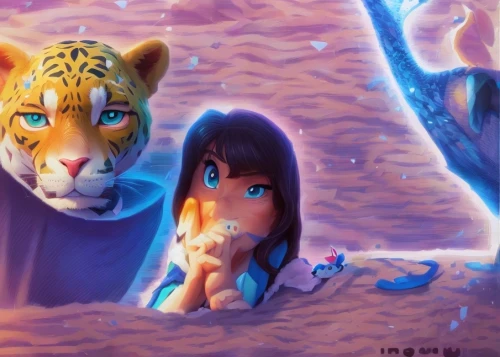 felidae,lion children,big cats,lionesses,two lion,she feeds the lion,blue tiger,mowgli,cg artwork,sphinx pinastri,kyi-leo,animal world,tigers,lion king,tigerle,world digital painting,royal tiger,lions couple,deep zoo,protectors,Common,Common,Cartoon
