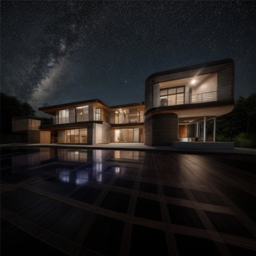 modern house,3d rendering,render,modern architecture,dunes house,luxury home,contemporary,luxury property,mid century house,landscape design sydney,residential house,3d render,archidaily,residential,brick house,cube house,night image,nightscape,mansion,luxury real estate