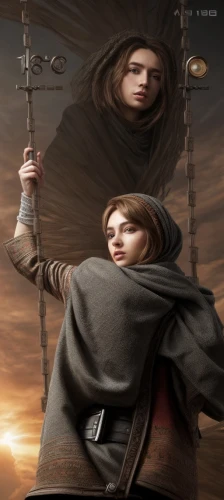 cd cover,joan of arc,seven sorrows,abaya,photo manipulation,sci fiction illustration,image manipulation,staves,photomanipulation,cover,rosa ' amber cover,photoshop manipulation,fantasy picture,cloak,the prophet mary,heroic fantasy,scythe,angels of the apocalypse,world digital painting,jedi,Common,Common,Natural