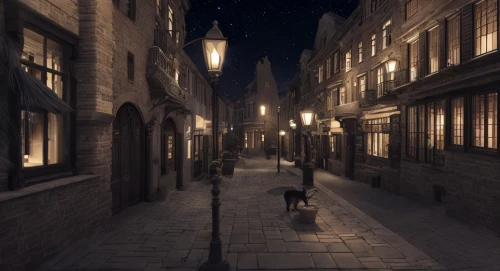 medieval street,the cobbled streets,alleyway,old linden alley,narrow street,night scene,alley,3d rendered,street lights,street lamps,night image,lamplighter,nightlight,streetlight,cobblestone,cobblestones,3d render,night photograph,street light,night light,Game&Anime,Manga Characters,Magic