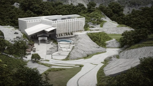 3d rendering,hydropower plant,chancellery,concrete construction,concrete plant,archidaily,eco-construction,stone quarry,eco hotel,exposed concrete,school design,renovation,waldbühne,thermae,mi6,military fort,ski facility,bunker,new building,russian pyramid