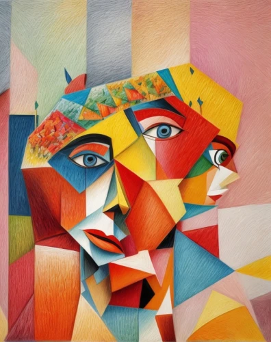 woman's face,woman thinking,multicolor faces,woman face,head woman,cubism,decorative figure,young woman,picasso,oil painting on canvas,woman with ice-cream,art painting,girl with cloth,woman sculpture,decorative art,portrait of a woman,meticulous painting,woman portrait,braque francais,italian painter,Common,Common,Natural
