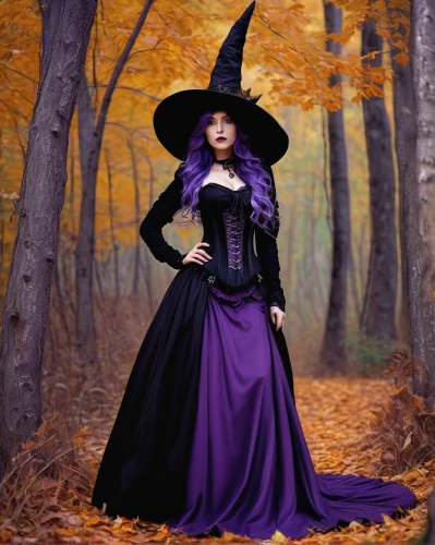 halloween witch,witch,witch hat,witch's hat,witch broom,witch ban,the witch,celebration of witches,sorceress,witches' hats,witches hat,gothic dress,veil purple,witch house,gothic fashion,gothic woman,witches,wicked witch of the west,witch's hat icon,dark purple,Illustration,Realistic Fantasy,Realistic Fantasy 07