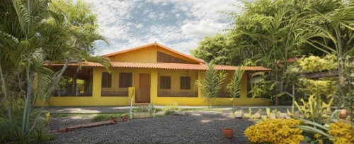 3d rendering,render,bungalow,yellow garden,3d render,3d rendered,hacienda,tropical house,garden elevation,small house,holiday villa,build by mirza golam pir,garden buildings,wooden house,residential house,model house,traditional house,little house,house pineapple,nature garden,Common,Common,Natural