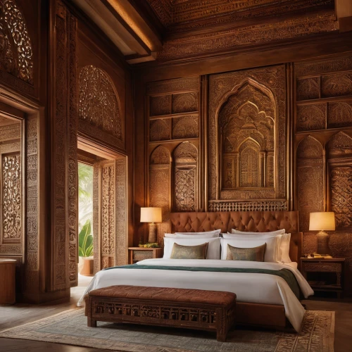 ornate room,patterned wood decoration,moroccan pattern,emirates palace hotel,riad,sleeping room,boutique hotel,carved wall,morocco,four-poster,canopy bed,souk madinat jumeirah,interior decor,interior decoration,marrakesh,four poster,wooden wall,guest room,room divider,madinat,Photography,General,Natural