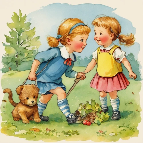 kate greenaway,happy children playing in the forest,little boy and girl,vintage children,girl and boy outdoor,vintage boy and girl,little girls walking,children jump rope,vintage illustration,children's background,playschool,kids illustration,walk with the children,childrens books,children's for girls,children's fairy tale,boy and girl,meadow play,children girls,children playing,Art,Classical Oil Painting,Classical Oil Painting 23