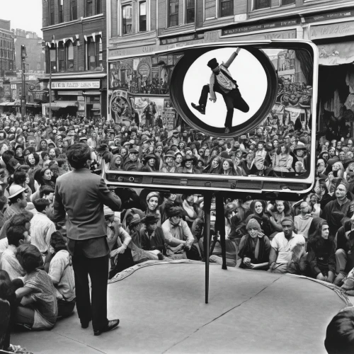 pete seeger,demonstration,protest,protesters,may day,prohibition sign,prohibition signs,prohibitive signs,protesting,street performer,public show,crowd of people,public space,protestor,street music,concert crowd,anarchy,arrow sign,hippy market,conducting,Illustration,Black and White,Black and White 17