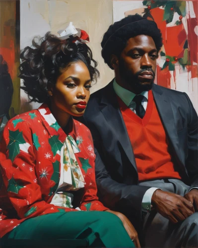 oil on canvas,black couple,oil painting on canvas,young couple,afroamerican,oil painting,modern christmas card,afro-american,vintage man and woman,mahogany family,oddcouple,church painting,art painting,meticulous painting,xmas card,bough,afro american,oil paint,khokhloma painting,watermelon painting,Conceptual Art,Oil color,Oil Color 01