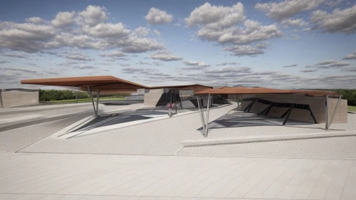 roof terrace,bus shelters,folding roof,futuristic art museum,sky space concept,3d rendering,observation deck,roof landscape,archidaily,moveable bridge,the observation deck,flat roof,futuristic architecture,underground garage,outdoor structure,roof structures,dunes house,roof panels,school design,arq,Architecture,General,Masterpiece,Social Modernism