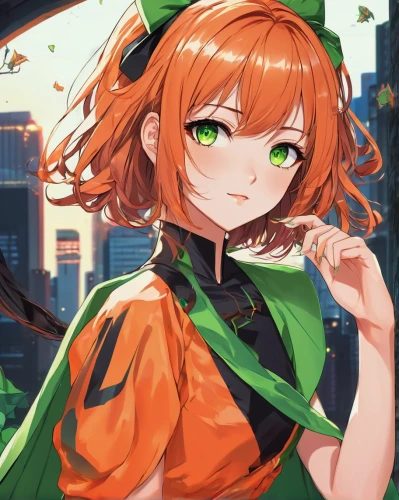 green tangerine,emerald,cayenne,patrol,meteora,wiz,nora,hinata,orange,halloween background,green oranges,torii,halloween wallpaper,mikuru asahina,orange petals,nami,ferry,mandarin sundae,radiant,orange color,Illustration,Japanese style,Japanese Style 03