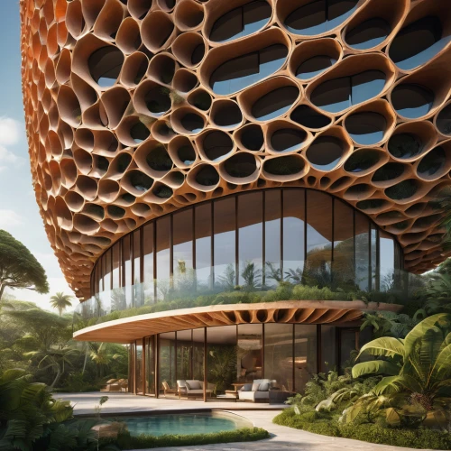 honeycomb structure,building honeycomb,futuristic architecture,honeycomb grid,eco hotel,the hive,eco-construction,honeycomb,dunes house,bee hive,wood structure,singapore,cubic house,timber house,archidaily,wooden construction,lattice windows,jewelry（architecture）,hive,asian architecture,Photography,General,Natural