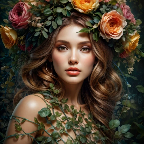 girl in a wreath,rose wreath,blooming wreath,floral wreath,girl in flowers,wreath of flowers,beautiful girl with flowers,flower crown,romantic portrait,flower wreath,flower hat,spring crown,with roses,fantasy portrait,rose flower illustration,flower crown of christ,flora,flower girl,hedge rose,wild roses
