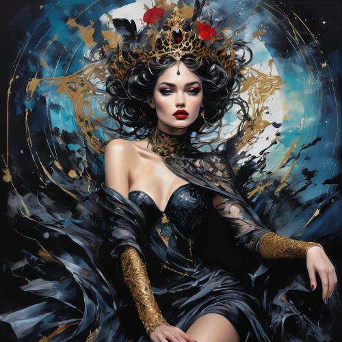 queen of the night,fantasy art,lady of the night,the carnival of venice,fantasy woman,fantasy portrait,the enchantress,masquerade,fashion illustration,sorceress,venetian mask,fairy queen,crow queen,oriental princess,black angel,fantasy picture,queen of hearts,chinese art,showgirl,baroque angel,Photography,Fashion Photography,Fashion Photography 03