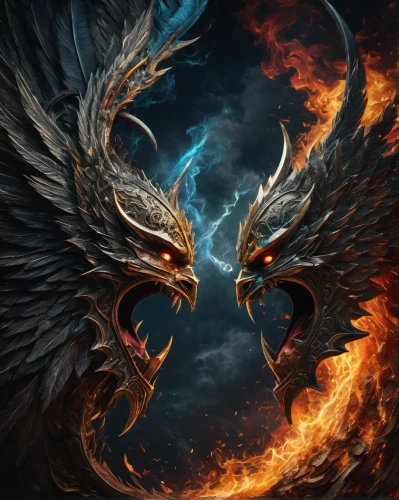 fire birds,gryphon,fawkes,firebirds,fire background,phoenix,dragon fire,heaven and hell,firebird,garuda,flame spirit,fire screen,firethorn,eagles,fantasy art,dragons,fire breathing dragon,bird of prey,eagle,of prey eagle,Photography,General,Fantasy