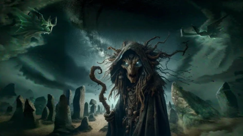 druids,dryad,hag,hall of the fallen,shamanic,shamanism,supernatural creature,krampus,nine-tailed,the enchantress,gorgon,background image,dead earth,death god,holy forest,trioceros,hinnom,druid grove,creepy tree,the dark hedges