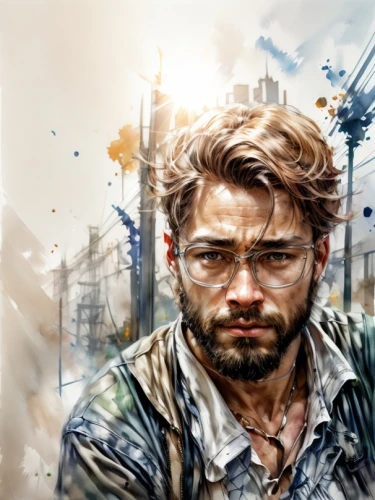 world digital painting,post apocalyptic,digital art,digital painting,gale,construction worker,chainlink,steelworker,city ​​portrait,sci fiction illustration,fan art,chemical plant,photo painting,oil industry,shia,digital artwork,ironworker,oil,petrochemicals,watercolor background
