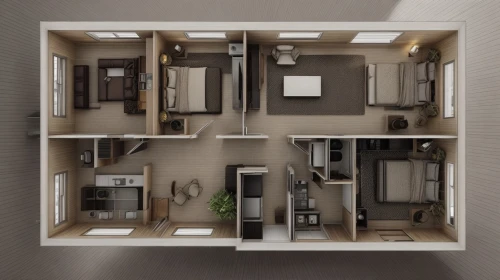 an apartment,apartment,shared apartment,apartments,walk-in closet,apartment house,hallway space,floorplan home,room divider,one-room,cubic house,sky apartment,3d rendering,miniature house,penthouse apartment,kitchen design,rooms,inverted cottage,dolls houses,modern room,Interior Design,Floor plan,Interior Plan,Modern Dark
