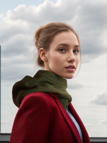 red coat,digital compositing,portrait background,the girl at the station,polar fleece,girl in a long,city ​​portrait,female model,girl portrait,stewardess,coat,overcoat,young woman,retouching,maya,sprint woman,lily-rose melody depp,blur office background,librarian,portrait of a girl