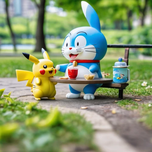 pokemon go,toy photos,picnic,pokemongo,pokemon,pokémon,plush figures,lures and buy new desktop,park bench,kids' meal,outdoor bench,smurf figure,business meeting,tea party,pikachu,figurines,3d figure,informal meeting,a meeting,wind-up toy,Unique,3D,Panoramic