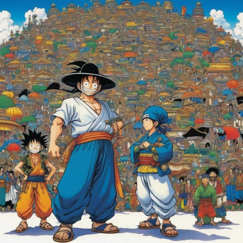 straw hats,son goku,pilgrims,ancient parade,rice mountain,puri,bukchon,korean history,dragon ball,anime japanese clothing,dragonball,borobodur,borobudur,aladin,asian conical hat,background image,aladha,korean folk village,buddhist hell,shirakami-sanchi,Illustration,Japanese style,Japanese Style 05