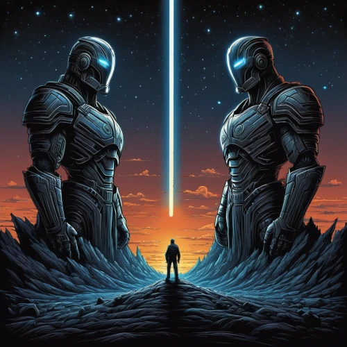 sci fiction illustration,cg artwork,sci fi,lightsaber,starwars,star wars,guards of the canyon,sci - fi,sci-fi,force,duel,encounter,binary system,earth rise,game art,parallel worlds,viewing dune,dune,album cover,face to face,Illustration,Realistic Fantasy,Realistic Fantasy 25