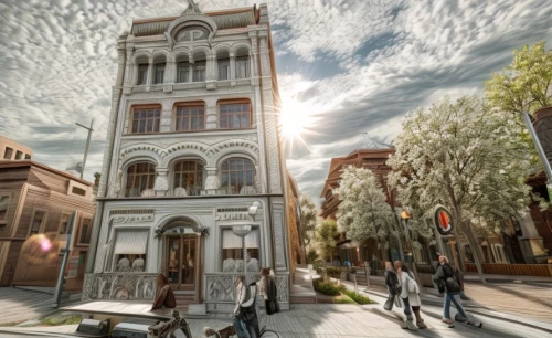 3d rendering,athenaeum,motomachi,athens art school,city church,old town house,french quarters,beautiful buildings,french building,brownstone,galata tower,riad,new orleans,town house,savannah,georgetown,istanbul city,galata,baroque building,composite
