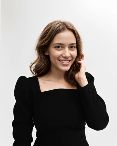 girl on a white background,portrait background,black dress,in a black dress,adorable,on a white background,killer smile,in black,female model,cute,young woman,cosmetic dentistry,black suit,official portrait,female hollywood actress,white background,transparent background,beautiful young woman,women's clothing,georgia