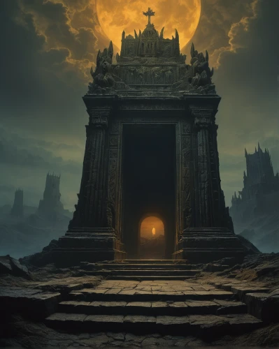 hall of the fallen,ancient city,portal,mausoleum ruins,the ruins of the,mortuary temple,gateway,the ancient world,necropolis,haunted cathedral,ghost castle,victory gate,door to hell,temple fade,heaven gate,sepulchre,place of pilgrimage,sea shore temple,artemis temple,monolith