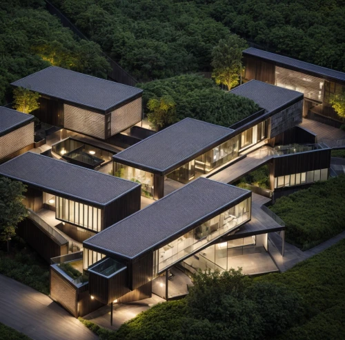 dunes house,cube house,modern architecture,modern house,residential,3d rendering,cubic house,japanese architecture,residential house,luxury home,luxury property,bendemeer estates,house in mountains,roof landscape,timber house,asian architecture,house in the forest,cube stilt houses,large home,luxury real estate,Architecture,Urban Planning,Aerial View,Urban Design