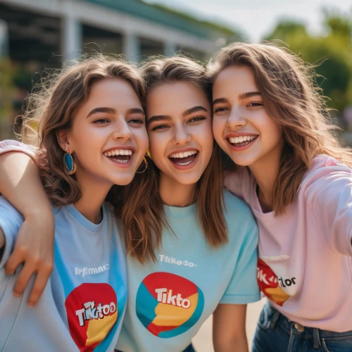 smiley girls,three friends,beautiful photo girls,young women,trio,gap kids,teens,colorful background,children's for girls,social,advertising clothes,product photos,women friends,girl scouts of the usa,the festival of colors,young people,children girls,girl in t-shirt,friendly three,play of colors,Photography,General,Natural