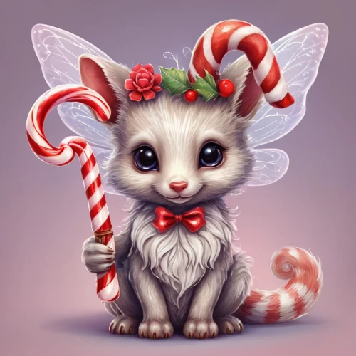 christmas ribbon,christmas bow,christmas fox,holiday bow,christmas cat,peppermint,candy cane,candy canes,gift ribbon,christmas animals,gift ribbons,jerboa,christmas items,raindeer,yule,bell and candy cane,blossom kitten,christmas child,sugar glider,christmas messenger,Illustration,Realistic Fantasy,Realistic Fantasy 02