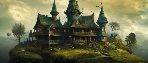 witch's house,house in the forest,witch house,fairy tale castle,the haunted house,fairytale castle,haunted castle,haunted house,ghost castle,victorian house,gold castle,lonely house,house with lake,tree house,creepy house,little house,house in the mountains,castle of the corvin,fairy house,treehouse,Illustration,Abstract Fantasy,Abstract Fantasy 01