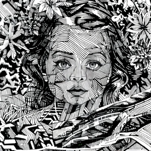 comic halftone woman,girl in a wreath,digital drawing,girl in the garden,digital illustration,comic style,digital,girl in flowers,digital art,comic halftone,pen drawing,digital artwork,little girl in wind,flower line art,hand-drawn illustration,mono line art,camera drawing,girl with tree,girl drawing,digital creation,Design Sketch,Design Sketch,None