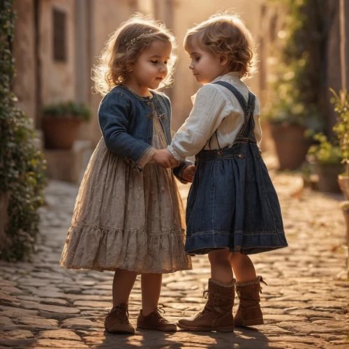 little boy and girl,vintage boy and girl,little girls walking,little angels,little girls,vintage children,tenderness,little girl dresses,two friends,children girls,girl and boy outdoor,boy and girl,childhood friends,two girls,hold hands,children,blessing of children,friendship,innocence,childs,Photography,General,Natural