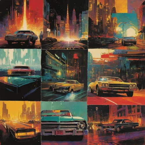 cities,cadillac de ville series,black city,retro background,automobiles,cars,cityscape,city cities,backgrounds,austin cambridge,vanishing point,city in flames,chevrolet impala,retro diner,80s,american muscle cars,retro automobile,retro car,abstract retro,vintage wallpaper,Illustration,Paper based,Paper Based 12