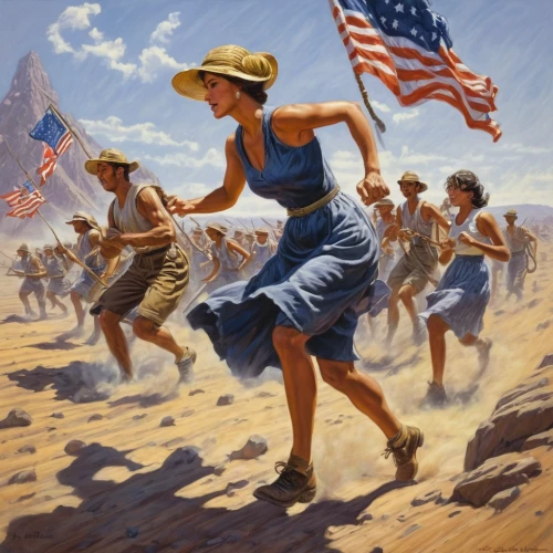 flag day (usa),1940 women,square dance,girl scouts of the usa,america,iwo jima,american frontier,liberty cotton,country-western dance,day of the victory,marching,patriotism,liberty,world war ii,the country,veterans day,line dance,woman pointing,u s,freedom,Illustration,Retro,Retro 14